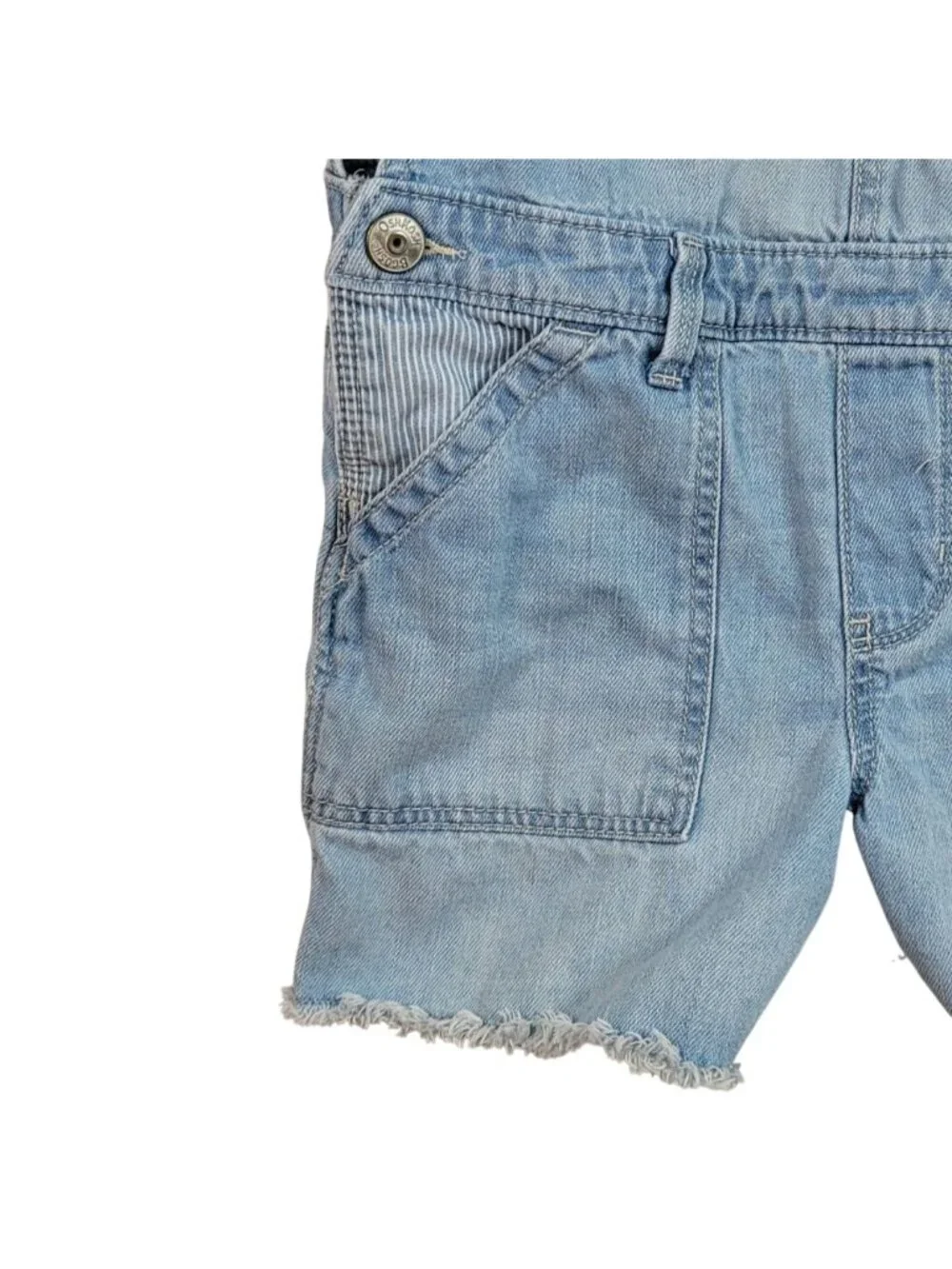 OshKosh B'gosh Girls Shortalls Blue Size 7 Cutoffs Pocket Vestbak Overall Shorts